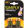 DURACELL PILA ALCALINA SIMPLY AAA 4-PACK 394002432